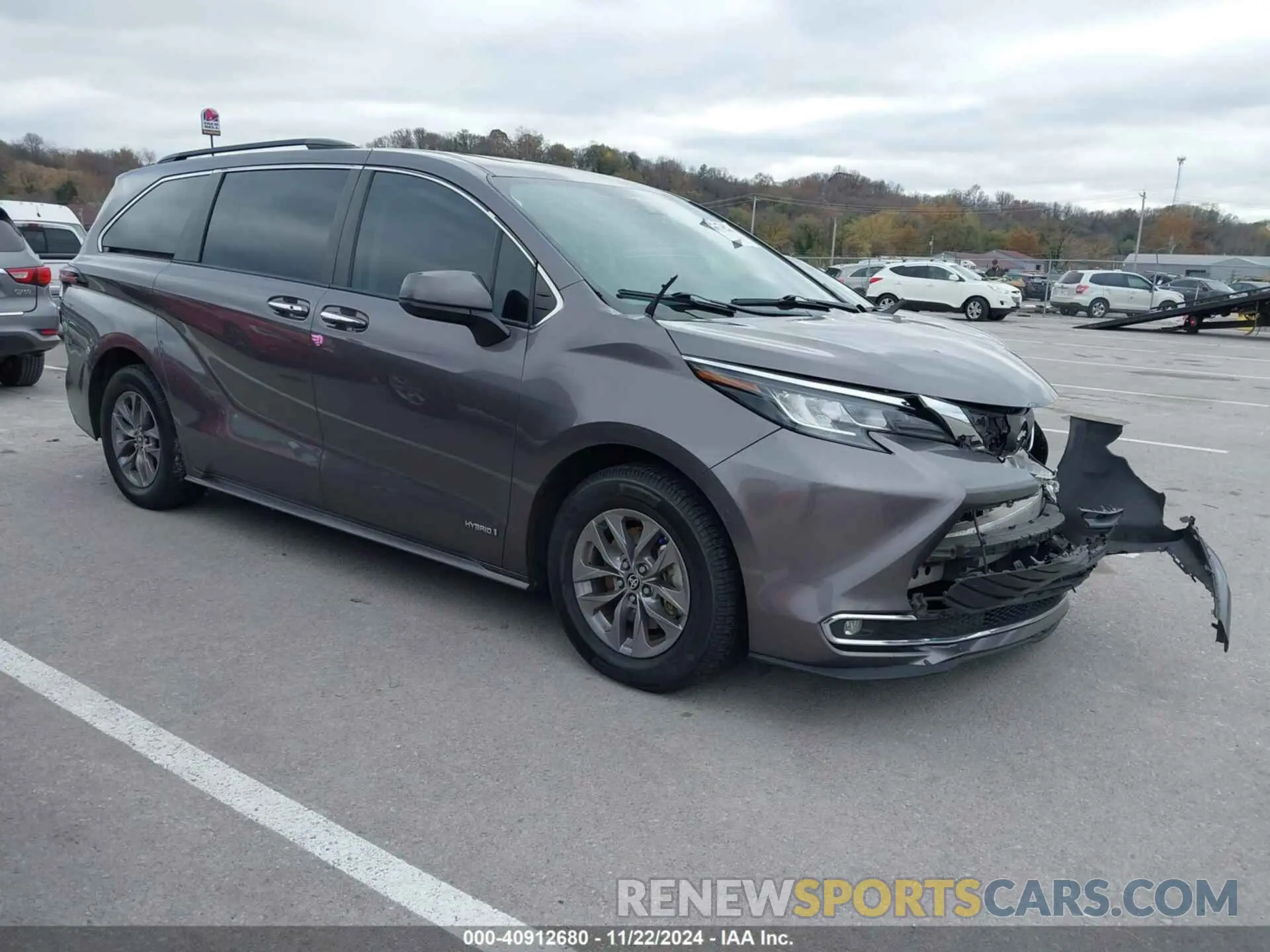 1 fotografías del automóvil dañado 5TDYRKEC1MS008618 TOYOTA SIENNA 2021