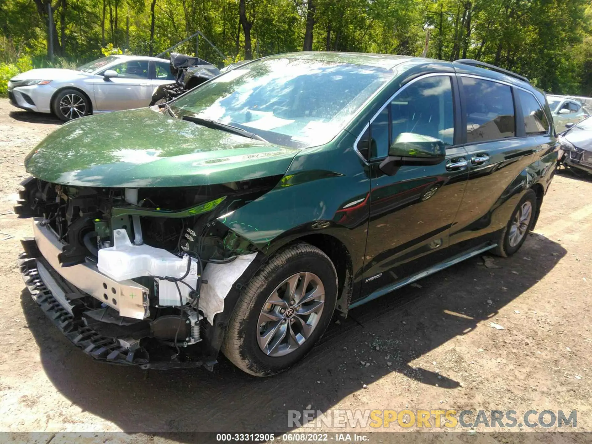 2 fotografías del automóvil dañado 5TDYRKEC4MS015384 TOYOTA SIENNA 2021
