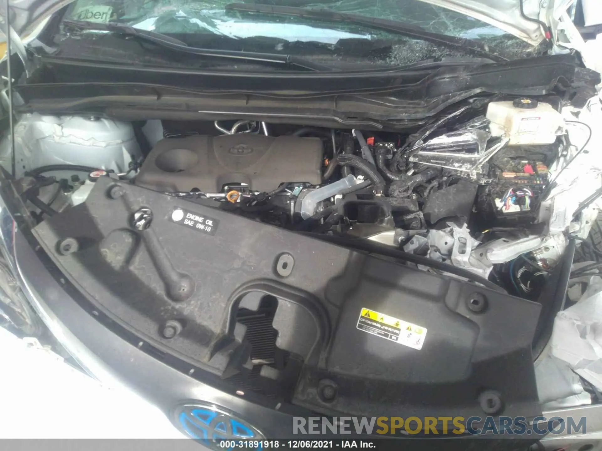 10 fotografías del automóvil dañado 5TDYRKEC8MS049067 TOYOTA SIENNA 2021