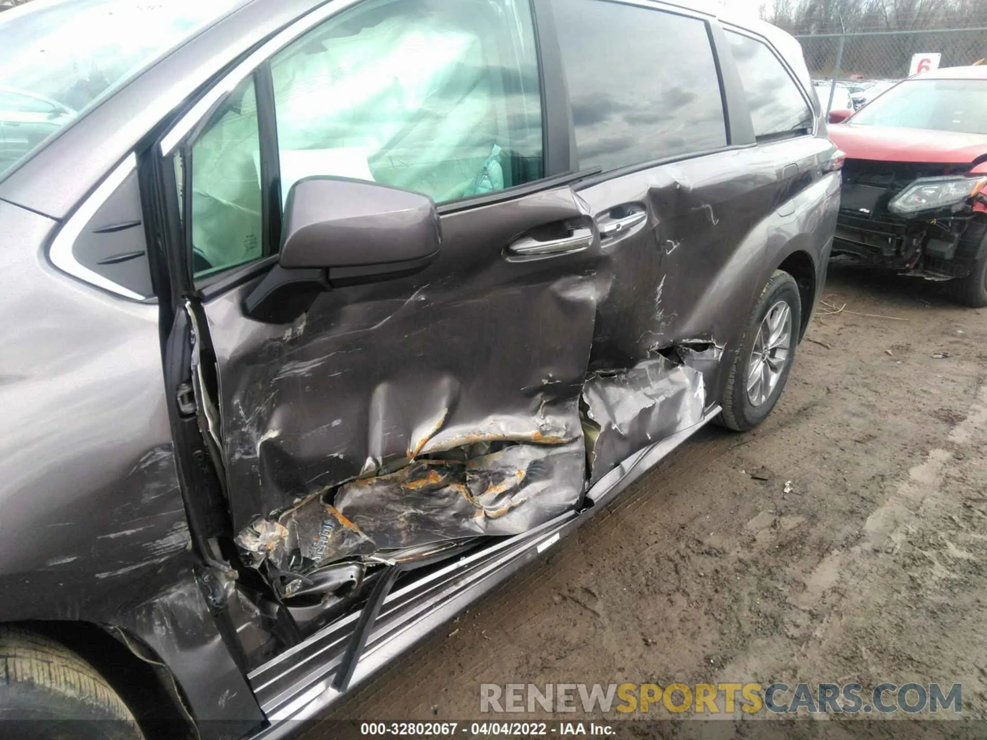 6 fotografías del automóvil dañado 5TDYRKECXMS005278 TOYOTA SIENNA 2021