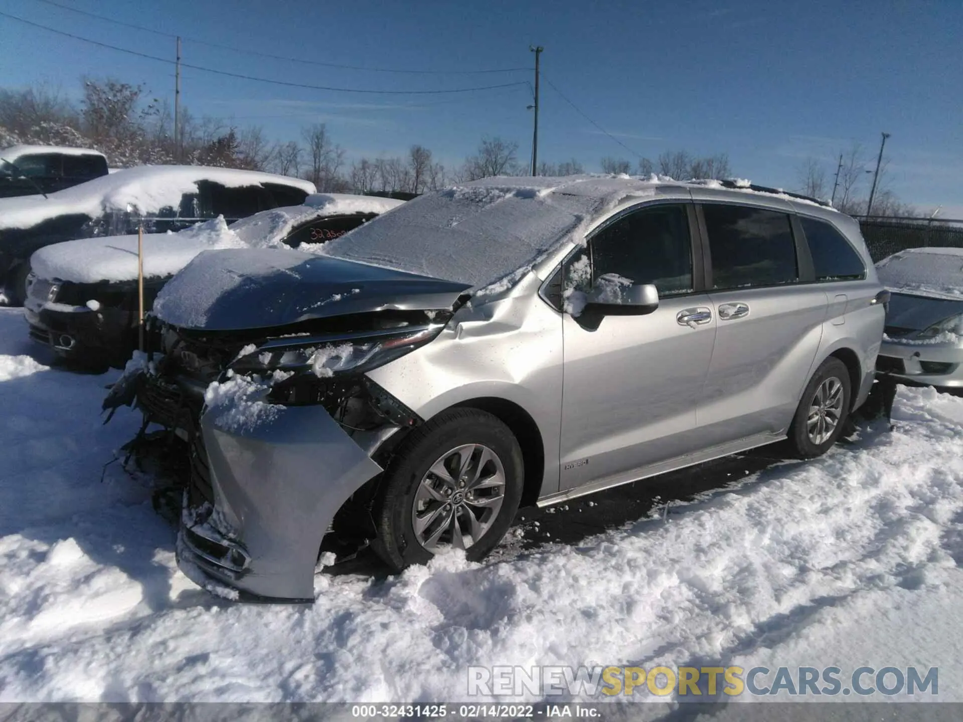 2 fotografías del automóvil dañado 5TDYSKFC1MS037264 TOYOTA SIENNA 2021