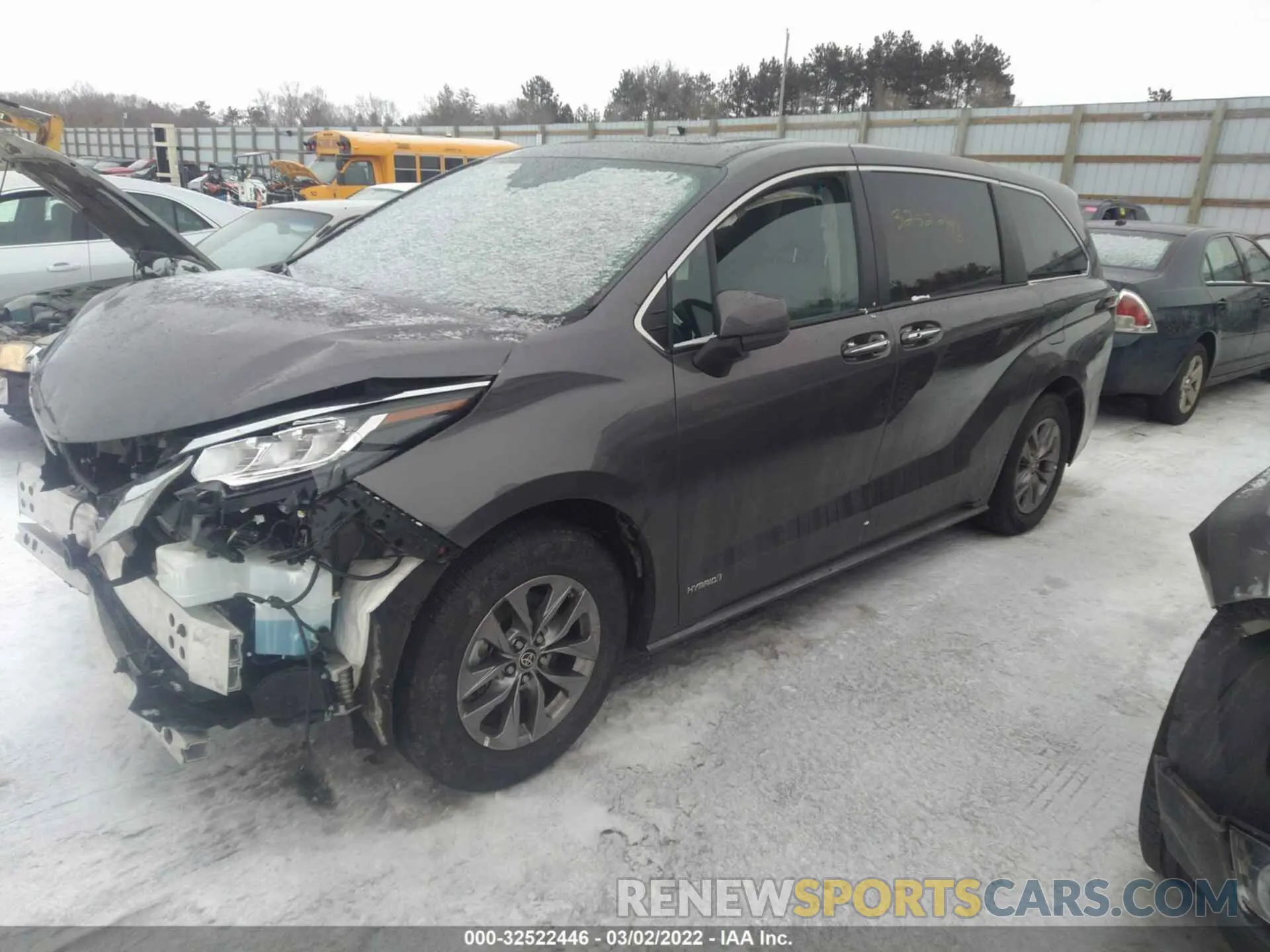 2 fotografías del automóvil dañado 5TDYSKFC7MS009548 TOYOTA SIENNA 2021