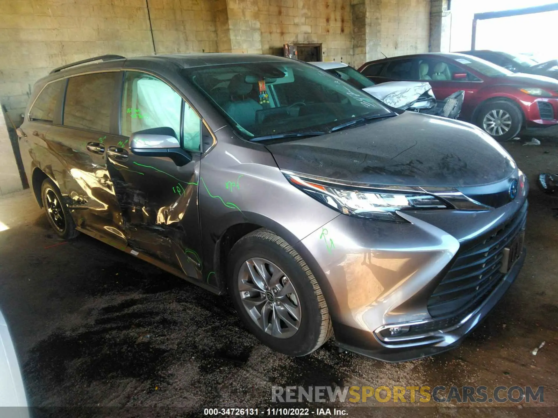 1 fotografías del automóvil dañado 5TDYSKFC9MS038288 TOYOTA SIENNA 2021