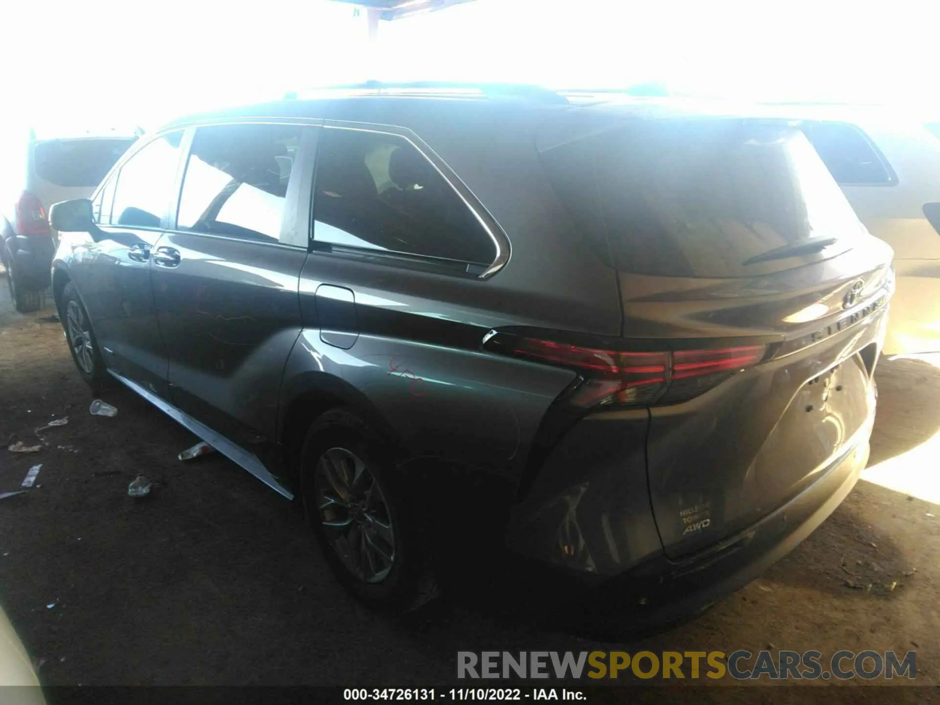 3 fotografías del automóvil dañado 5TDYSKFC9MS038288 TOYOTA SIENNA 2021