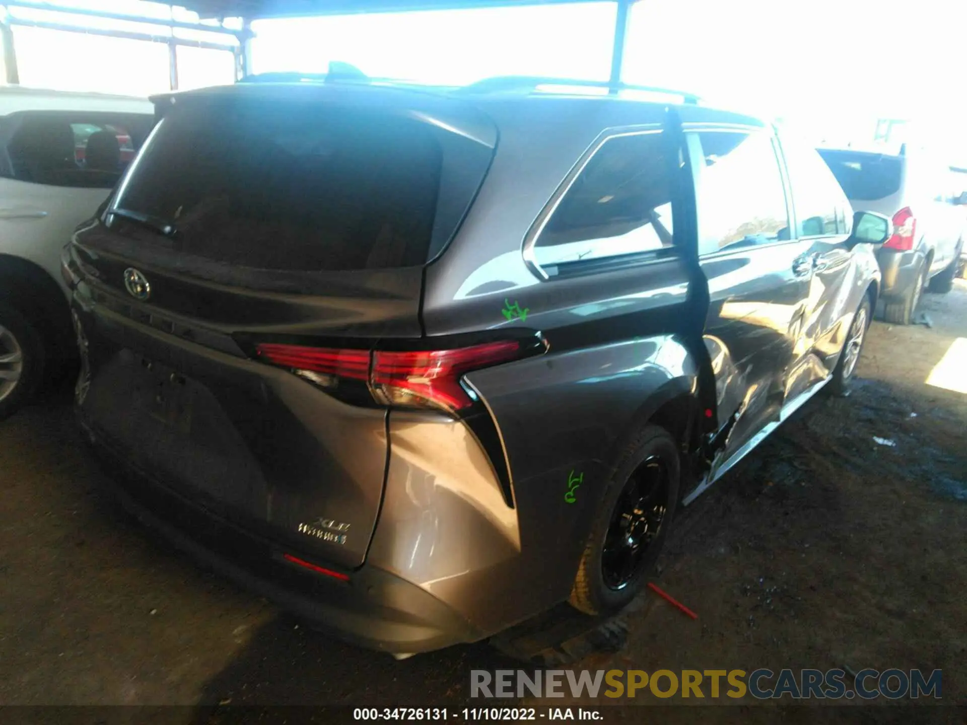 4 fotografías del automóvil dañado 5TDYSKFC9MS038288 TOYOTA SIENNA 2021