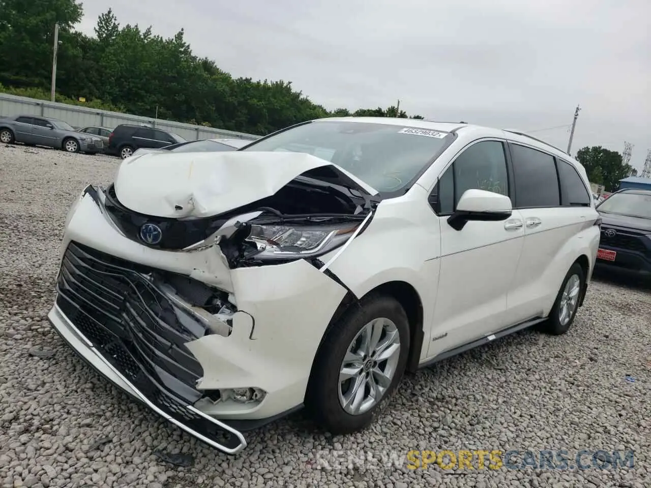 2 fotografías del automóvil dañado 5TDZRKEC8MS033987 TOYOTA SIENNA 2021