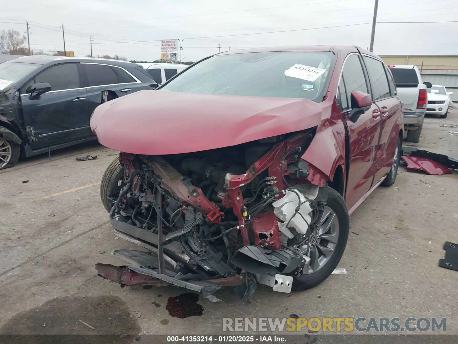 2 fotografías del automóvil dañado 5TDBRKEC0NS113173 TOYOTA SIENNA 2022