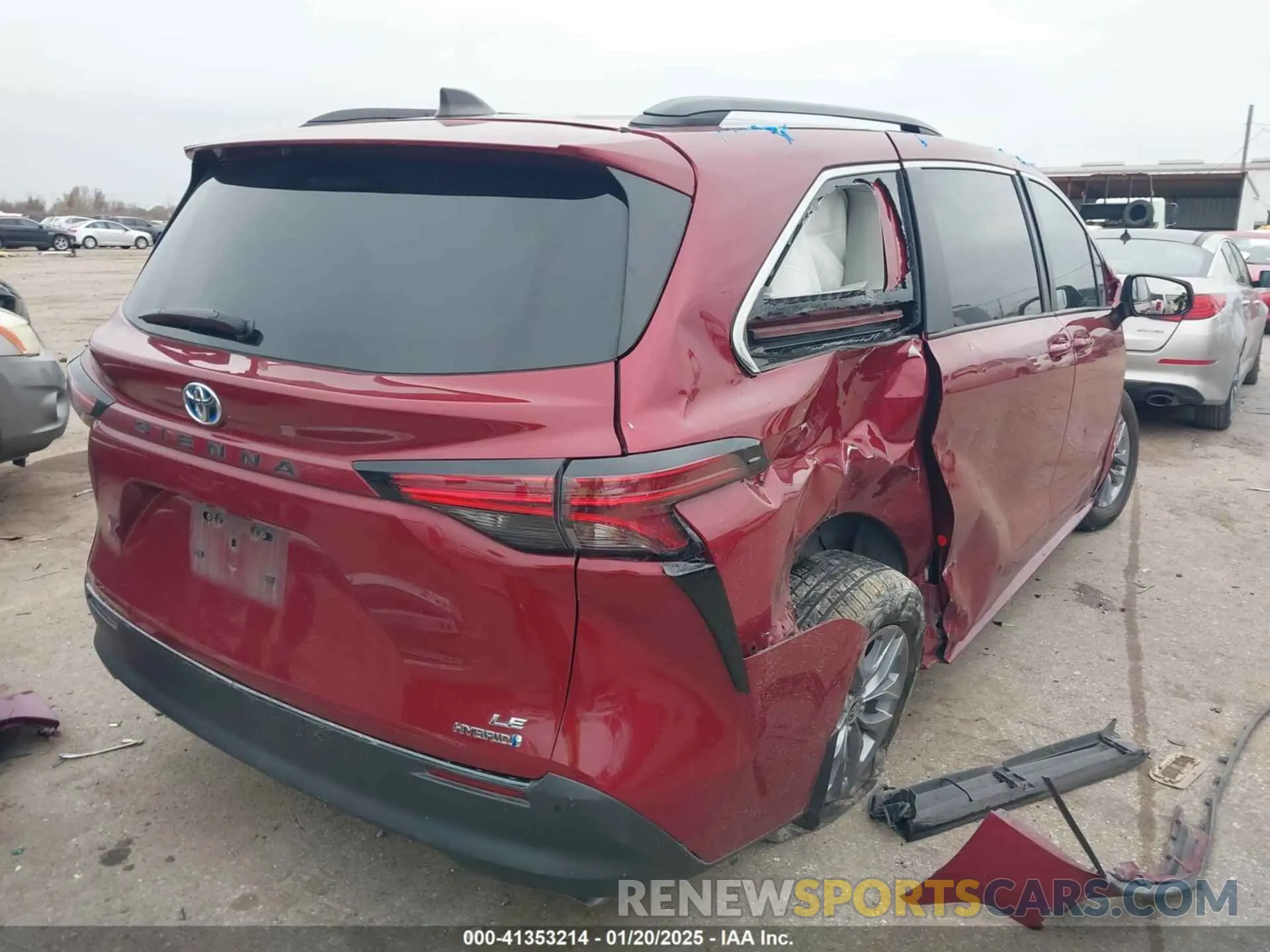 4 fotografías del automóvil dañado 5TDBRKEC0NS113173 TOYOTA SIENNA 2022