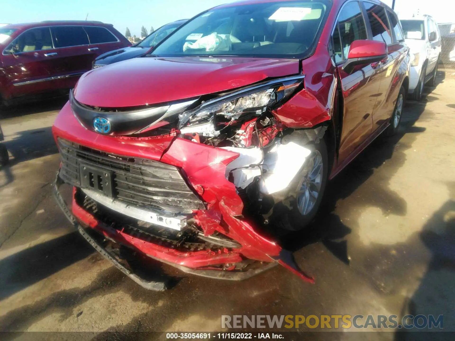 6 fotografías del automóvil dañado 5TDBRKEC8NS126978 TOYOTA SIENNA 2022