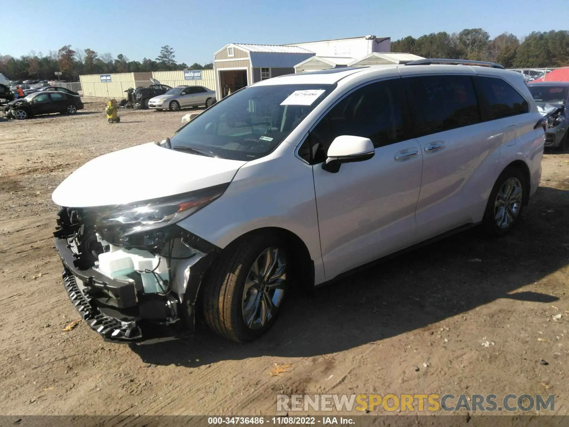 2 fotografías del automóvil dañado 5TDERKEC9NS120118 TOYOTA SIENNA 2022