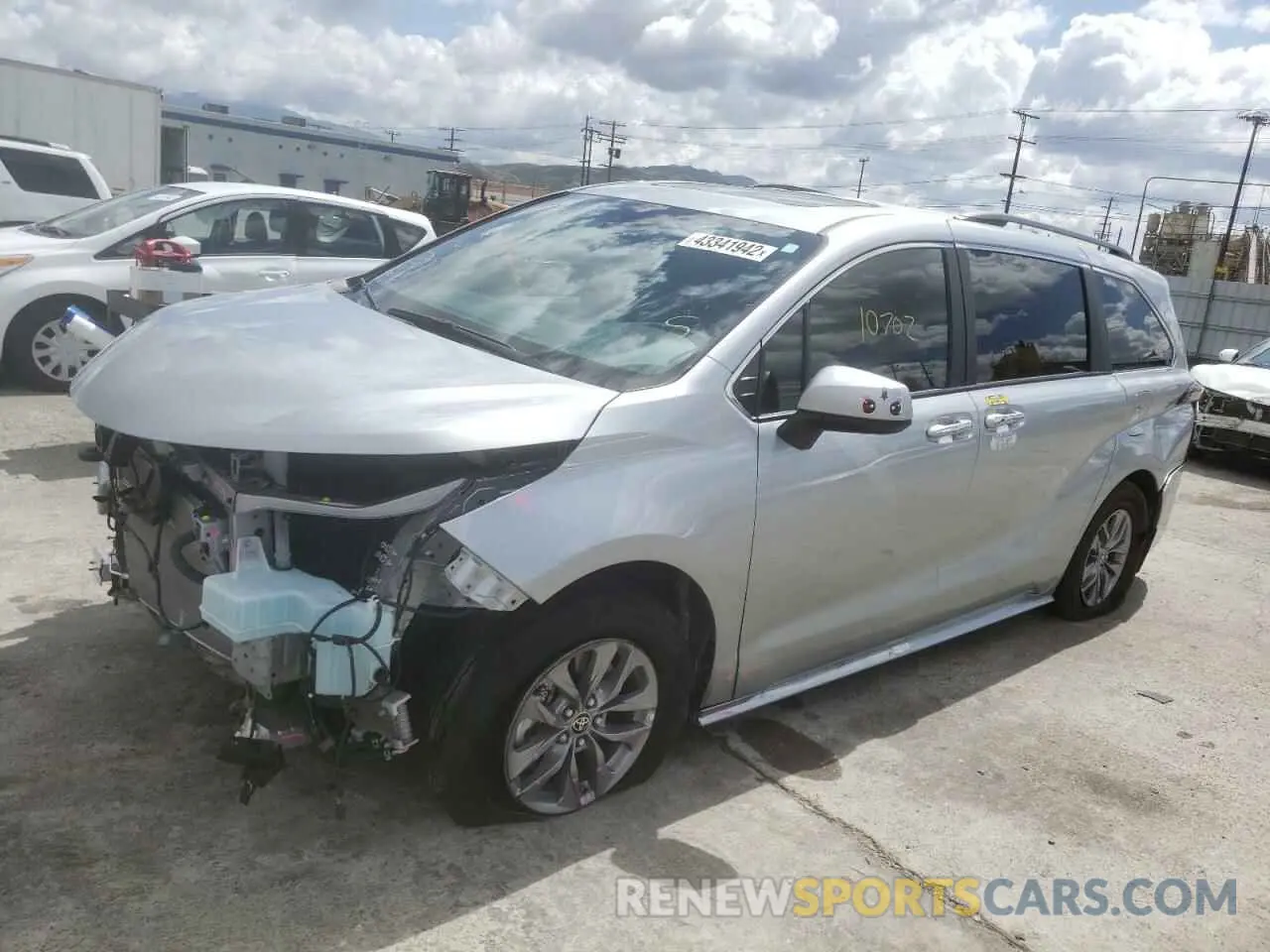 2 fotografías del automóvil dañado 5TDJRKEC7NS097324 TOYOTA SIENNA 2022