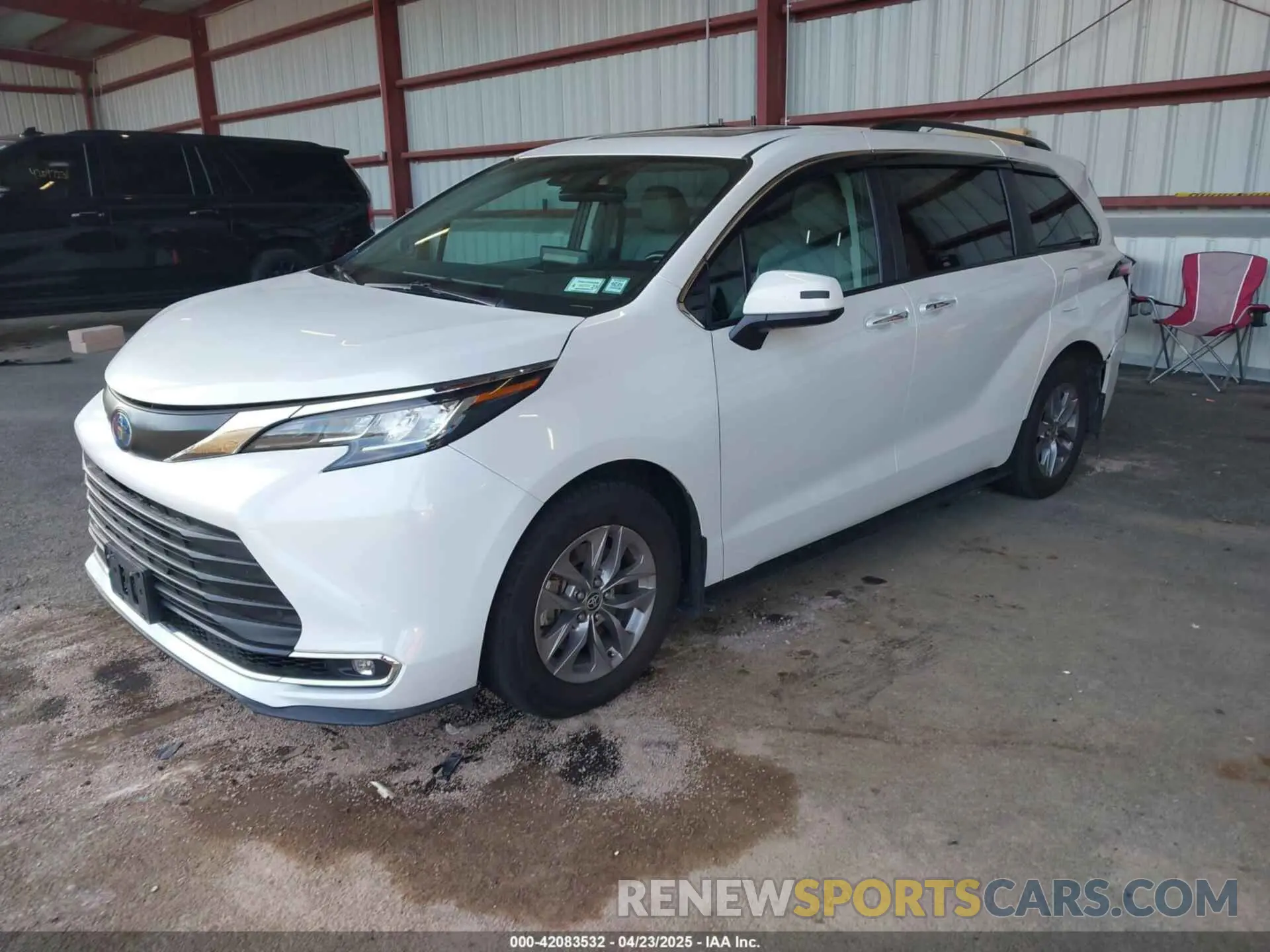 2 fotografías del automóvil dañado 5TDJRKEC9NS107724 TOYOTA SIENNA 2022