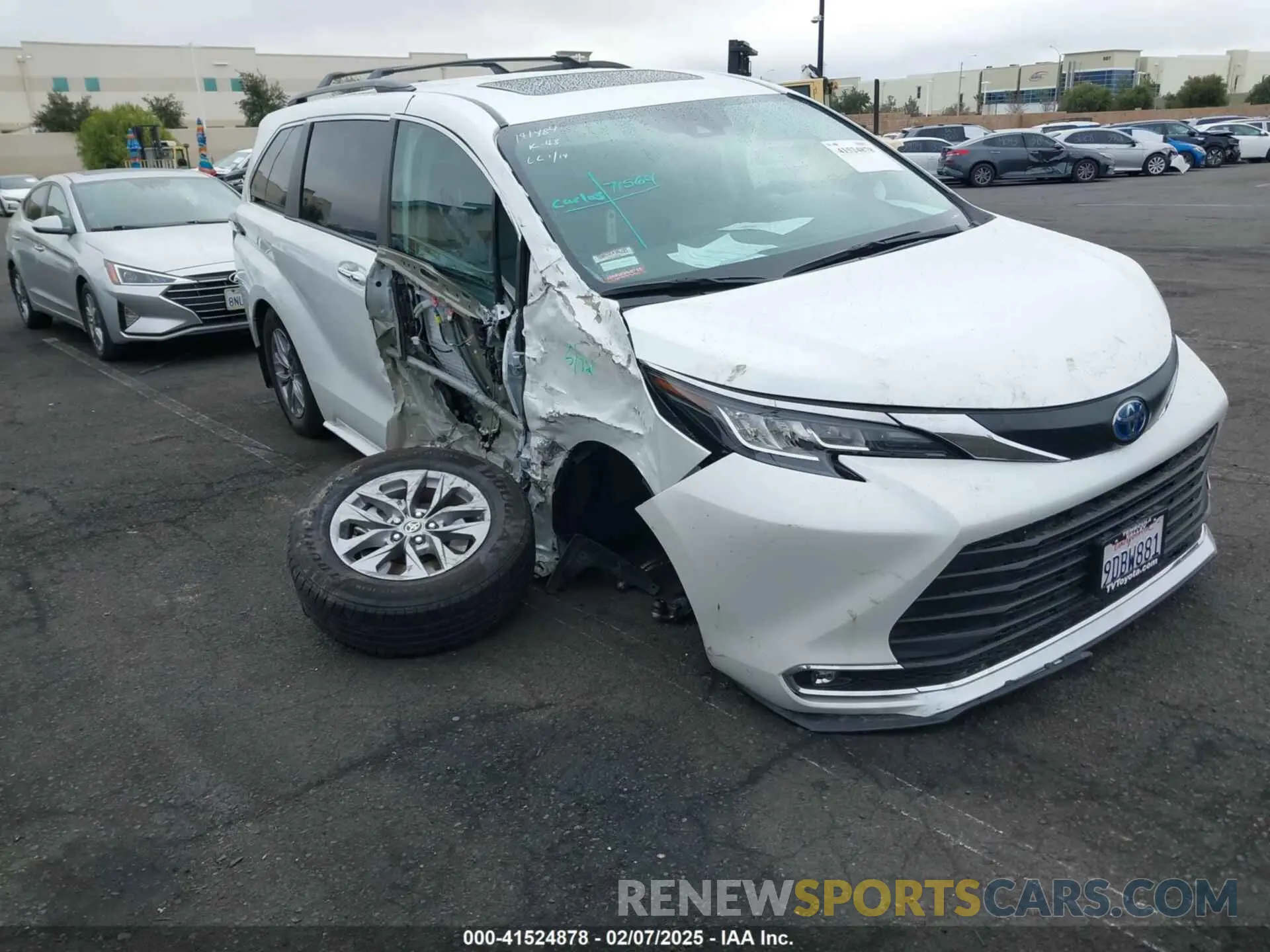 1 fotografías del automóvil dañado 5TDJRKECXNS135662 TOYOTA SIENNA 2022
