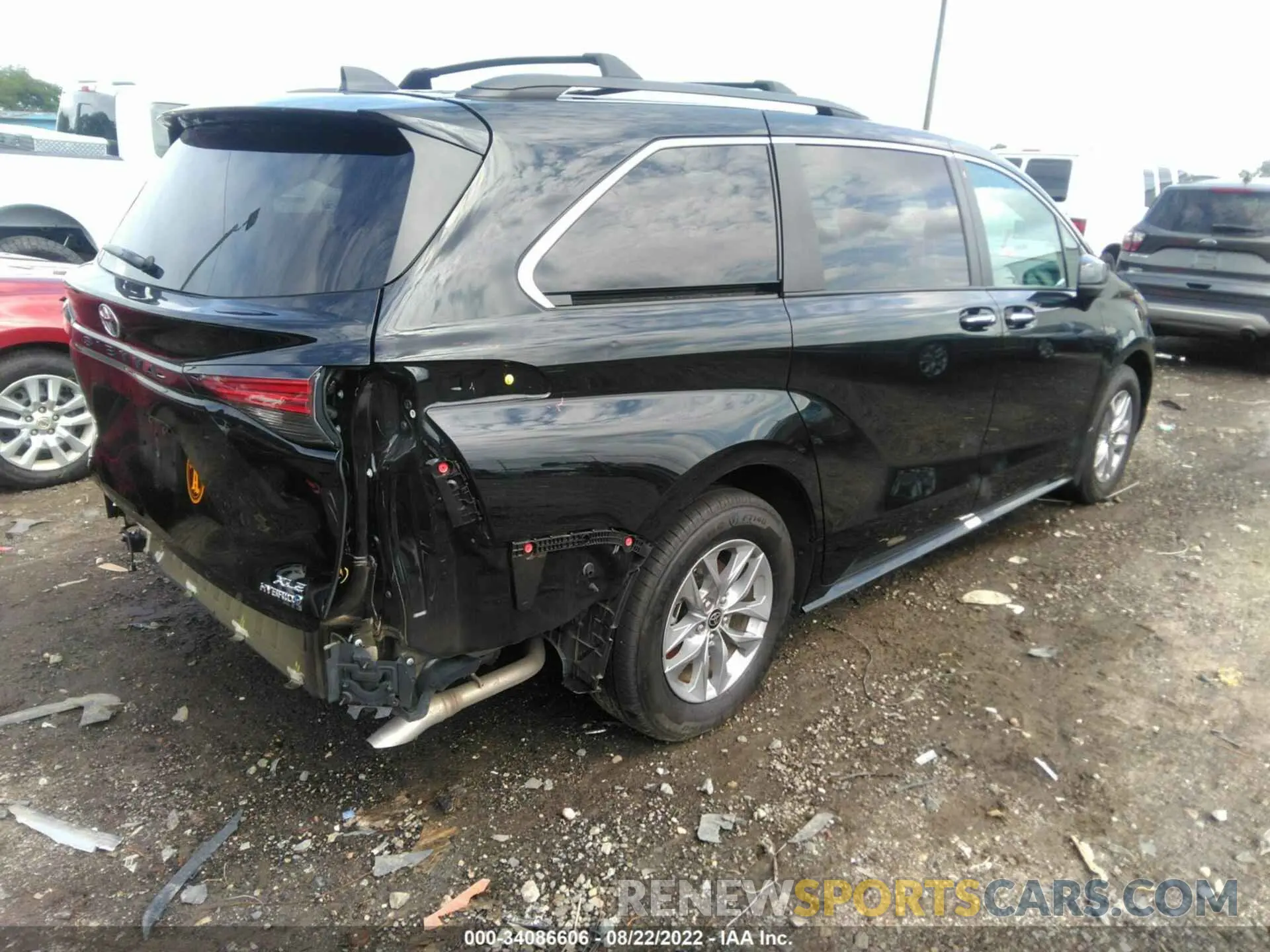 4 fotografías del automóvil dañado 5TDJSKFC9NS046829 TOYOTA SIENNA 2022