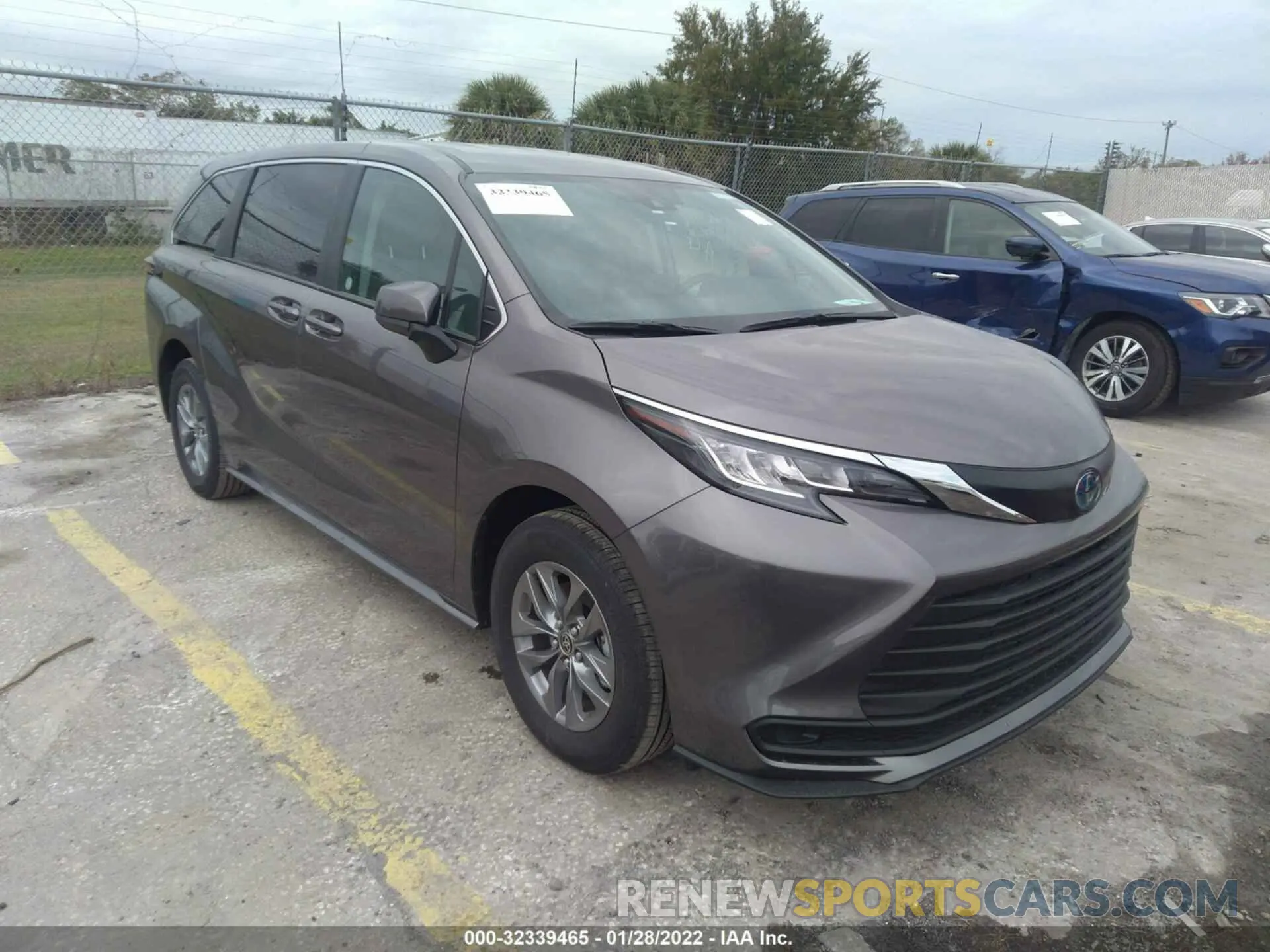 1 fotografías del automóvil dañado 5TDKRKEC9NS088533 TOYOTA SIENNA 2022