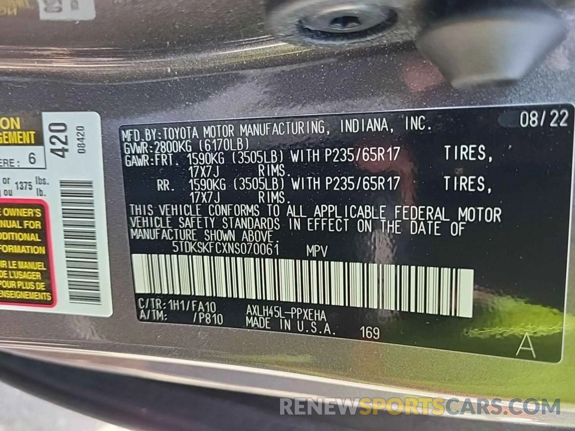 32 fotografías del automóvil dañado 5TDKSKFCXNS070061 TOYOTA SIENNA 2022