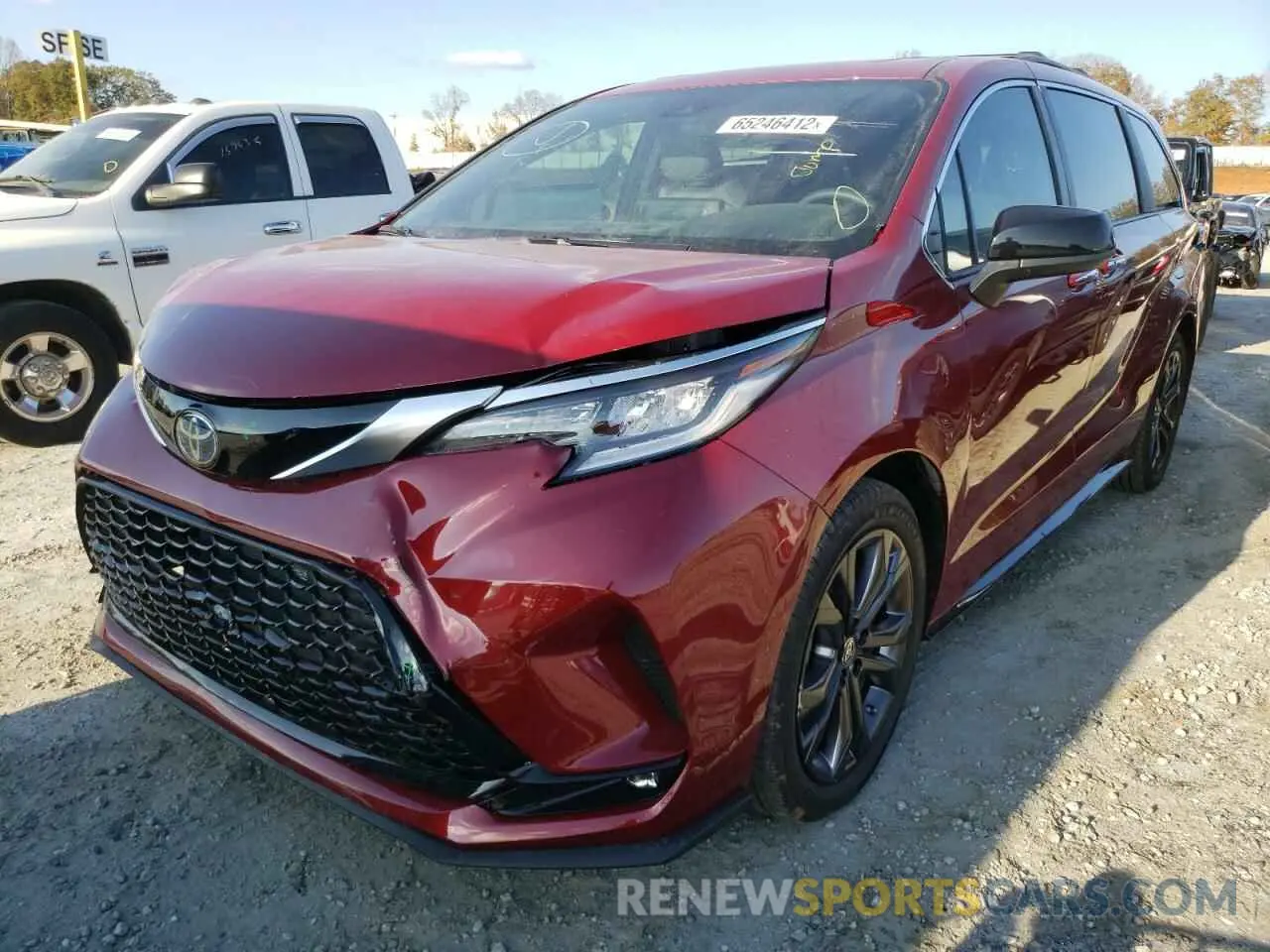 2 fotografías del automóvil dañado 5TDXRKEC1NS113365 TOYOTA SIENNA 2022