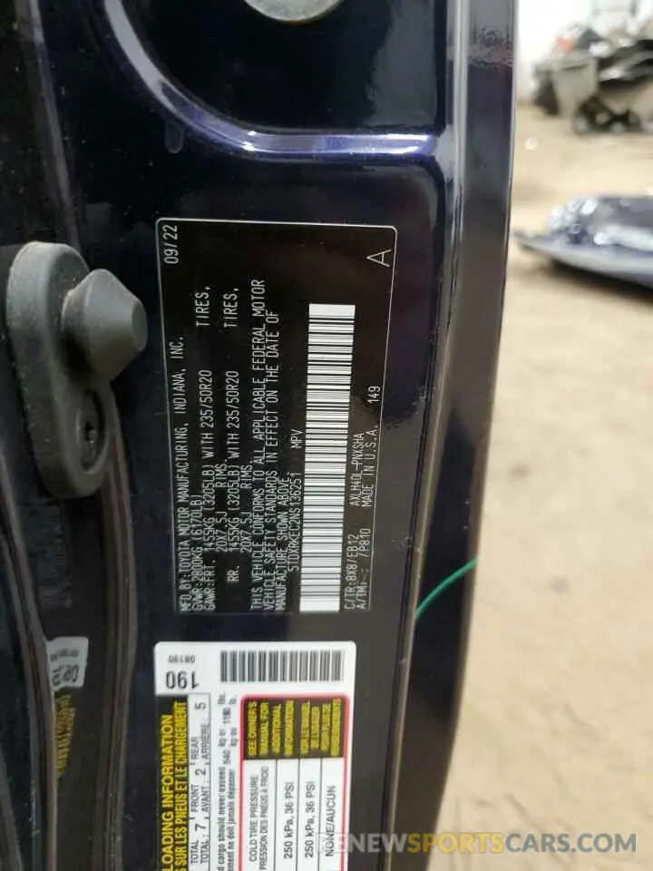 14 fotografías del automóvil dañado 5TDXRKEC2NS136251 TOYOTA SIENNA 2022