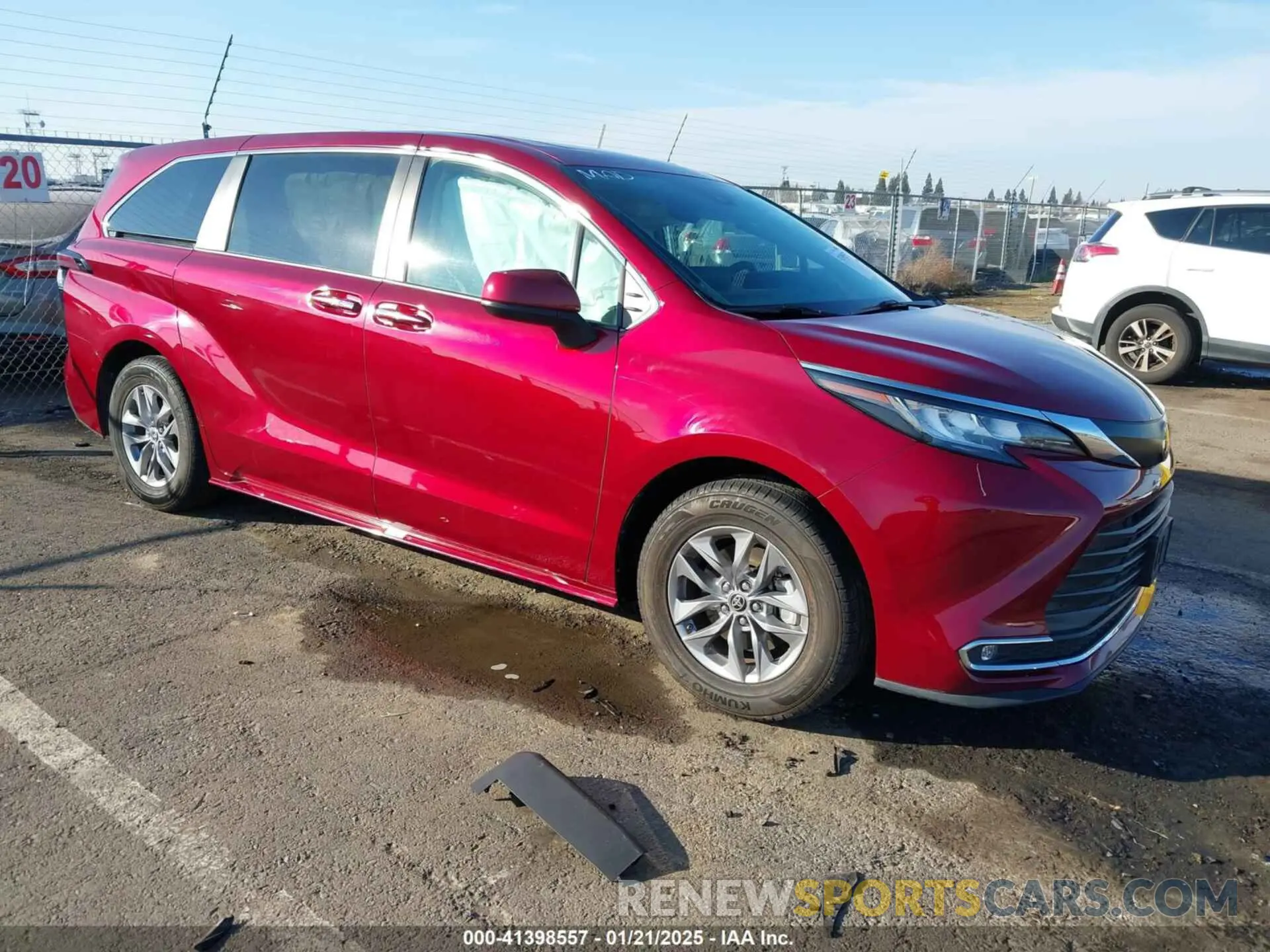 1 fotografías del automóvil dañado 5TDYRKEC0NS118500 TOYOTA SIENNA 2022