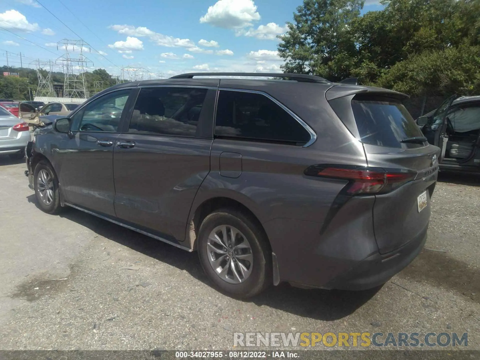 3 fotografías del automóvil dañado 5TDYRKEC4NS098333 TOYOTA SIENNA 2022