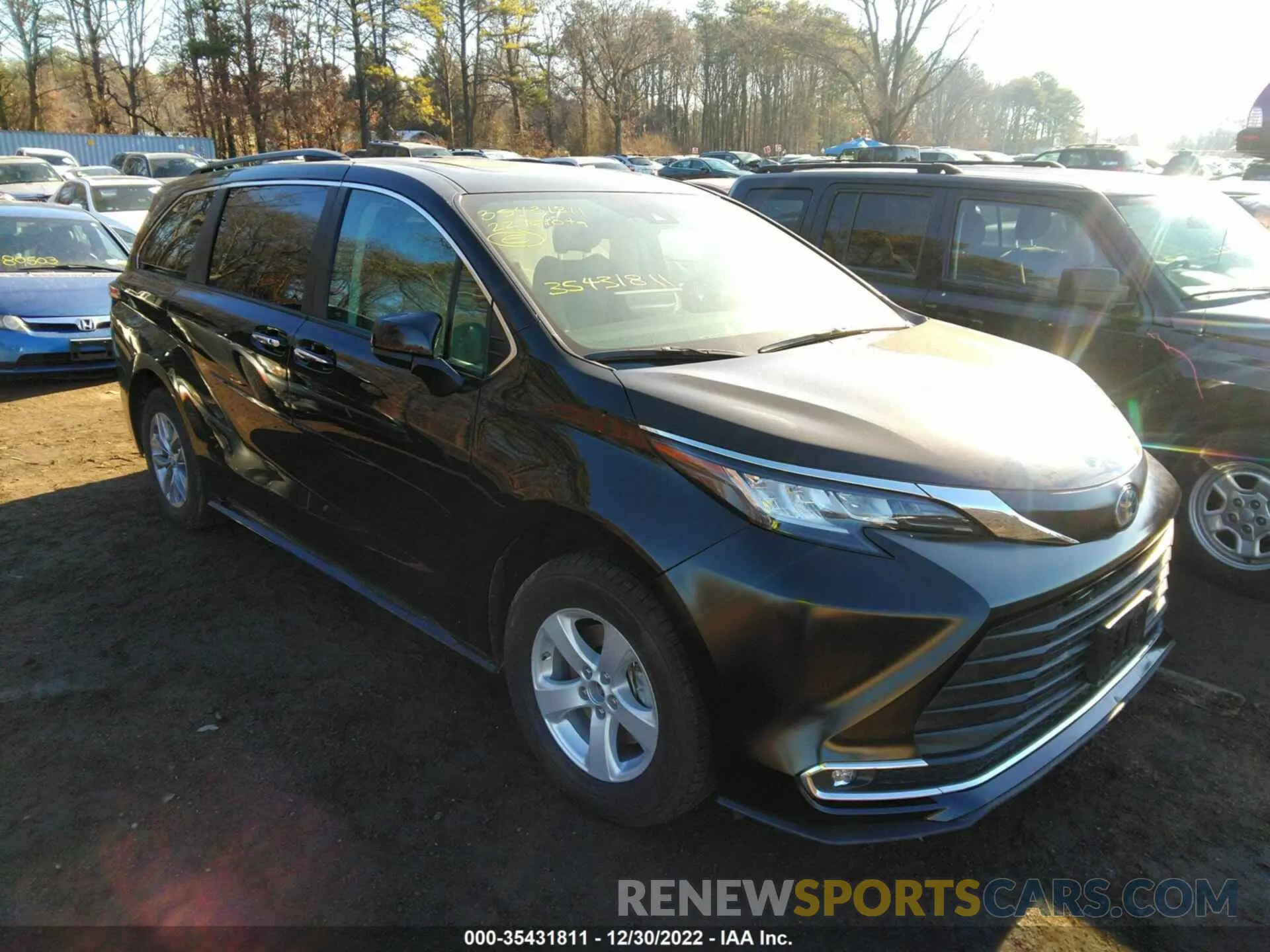 1 fotografías del automóvil dañado 5TDYRKEC5NS122655 TOYOTA SIENNA 2022