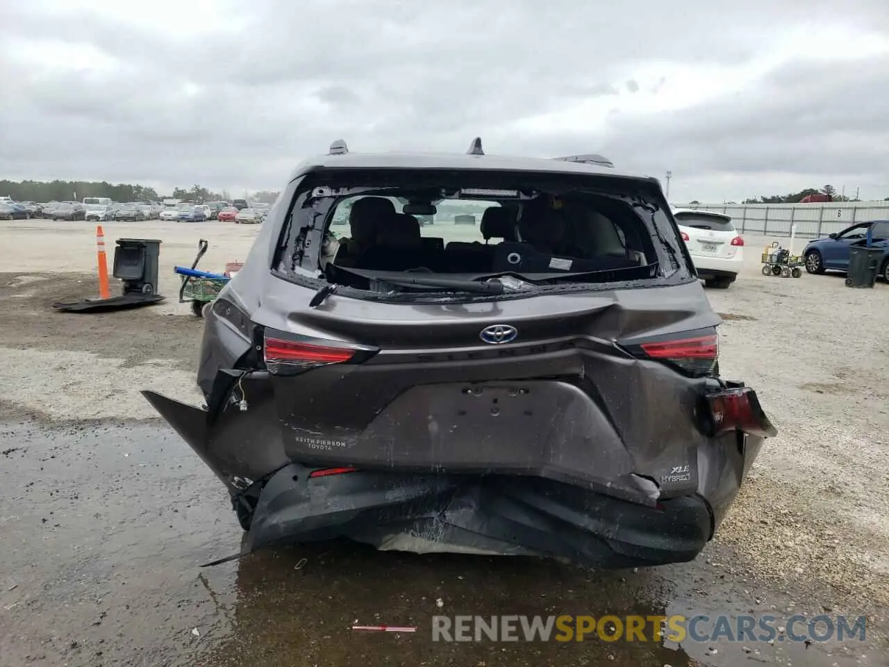 6 fotografías del automóvil dañado 5TDYRKECXNS087319 TOYOTA SIENNA 2022