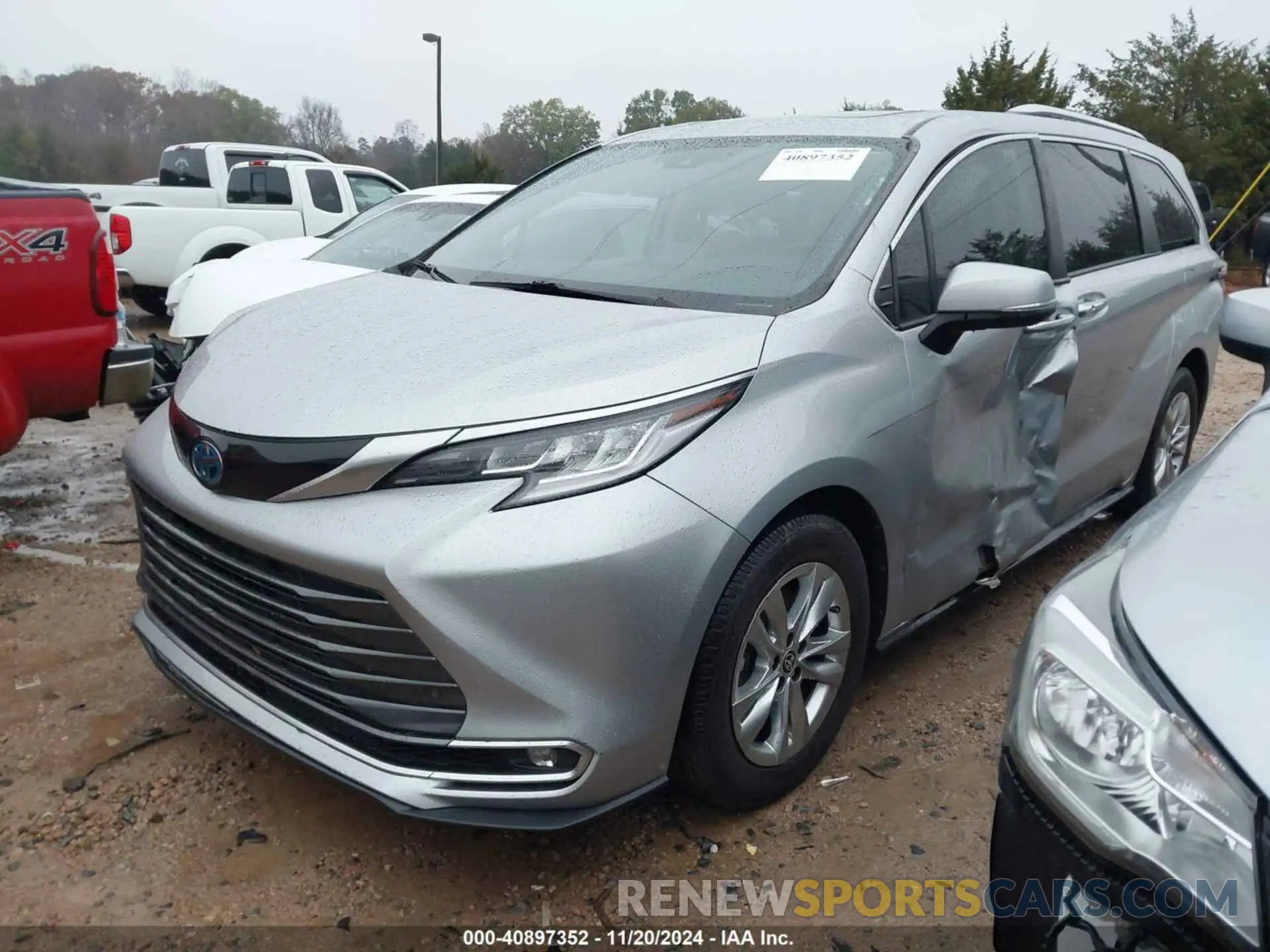 2 fotografías del automóvil dañado 5TDZRKECXNS075255 TOYOTA SIENNA 2022