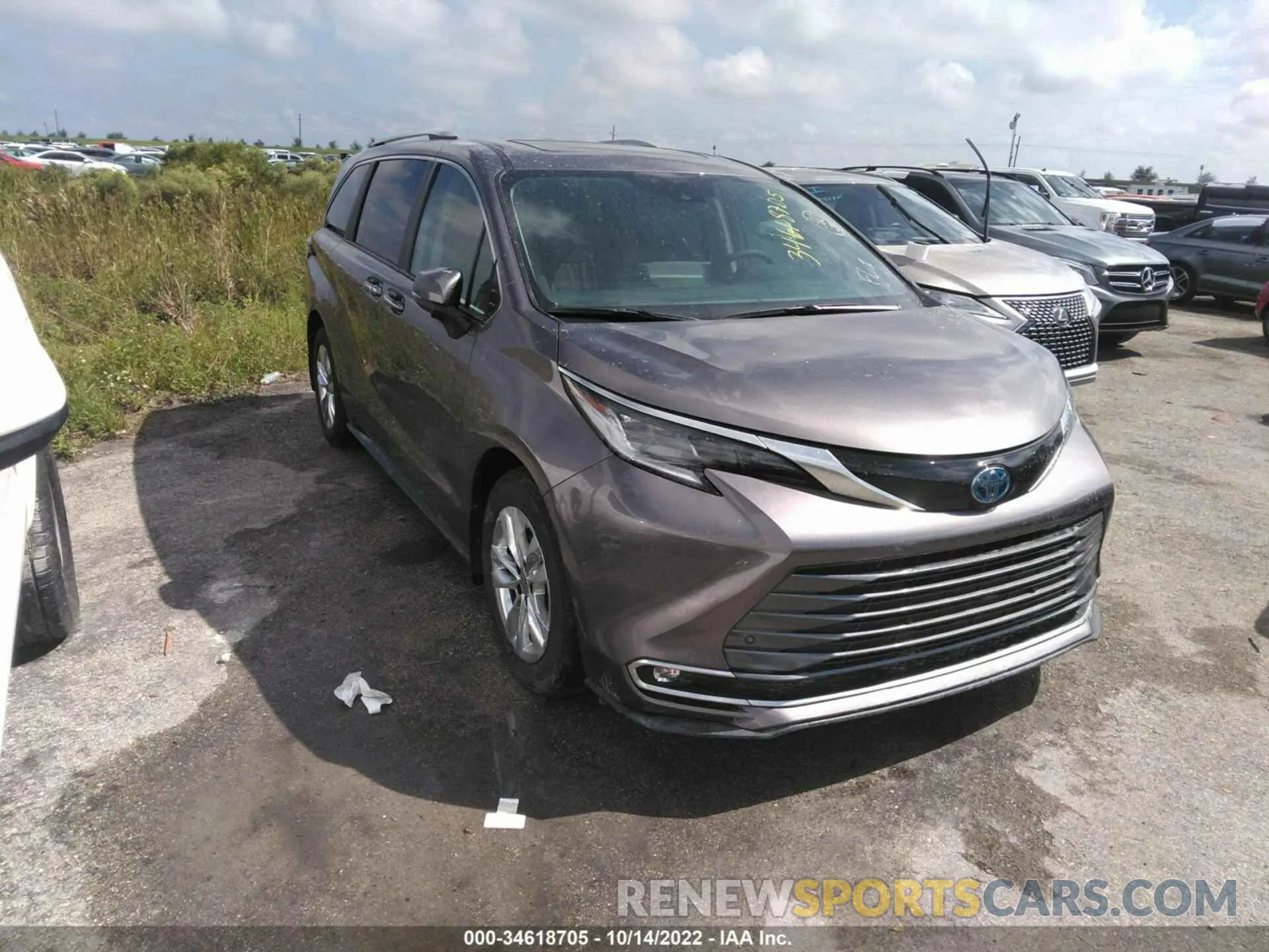 1 fotografías del automóvil dañado 5TDZSKFC9NS053427 TOYOTA SIENNA 2022