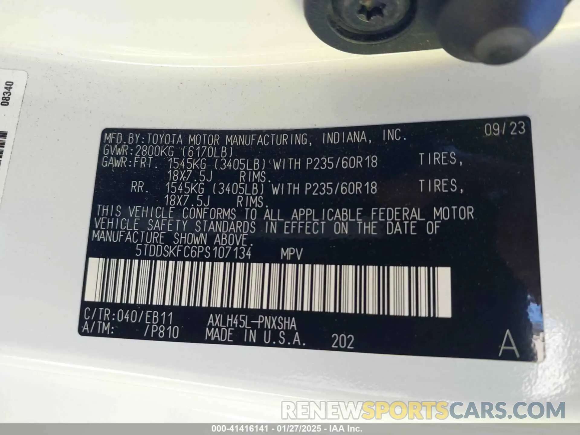 9 fotografías del automóvil dañado 5TDDSKFC6PS107134 TOYOTA SIENNA 2023