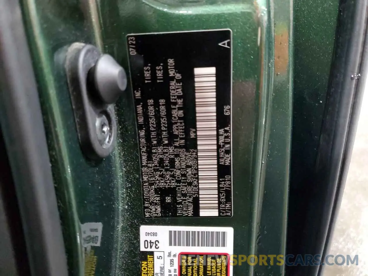 15 fotografías del automóvil dañado 5TDESKFC1PS097942 TOYOTA SIENNA 2023