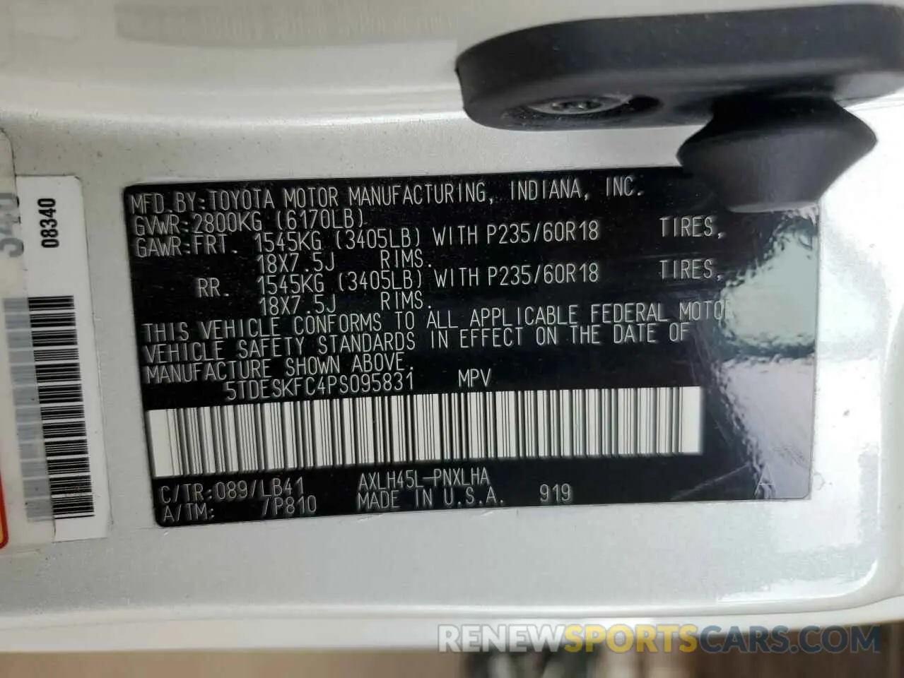 14 fotografías del automóvil dañado 5TDESKFC4PS095831 TOYOTA SIENNA 2023