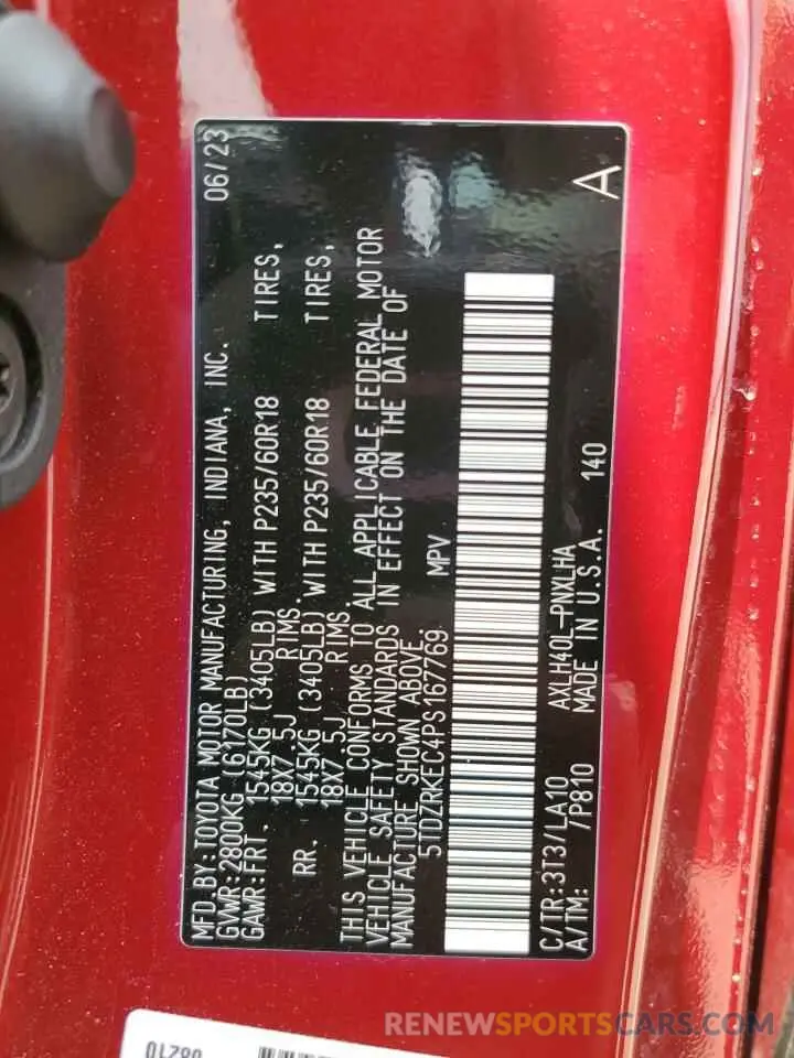 13 fotografías del automóvil dañado 5TDZRKEC4PS167769 TOYOTA SIENNA 2023