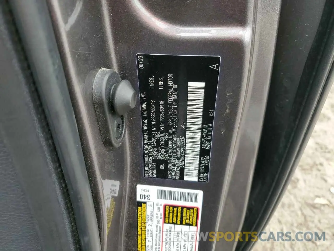 15 fotografías del automóvil dañado 5TDZSKFCXPS095334 TOYOTA SIENNA 2023