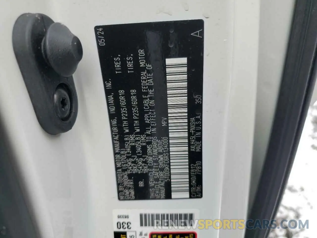 13 fotografías del automóvil dañado 5TDDSKFC6RS134000 TOYOTA SIENNA 2024