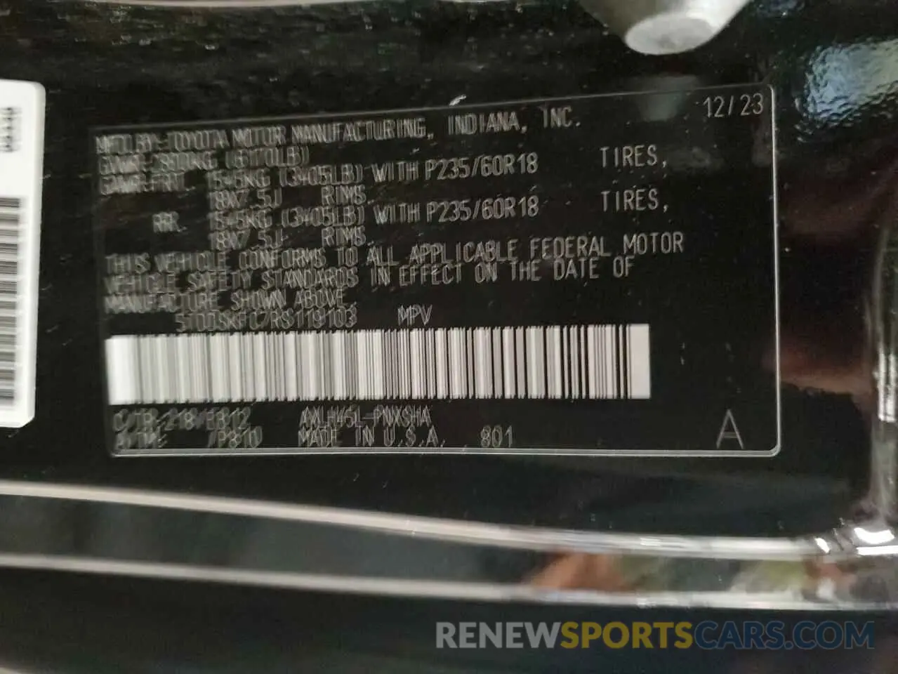 13 fotografías del automóvil dañado 5TDDSKFC7RS119103 TOYOTA SIENNA 2024