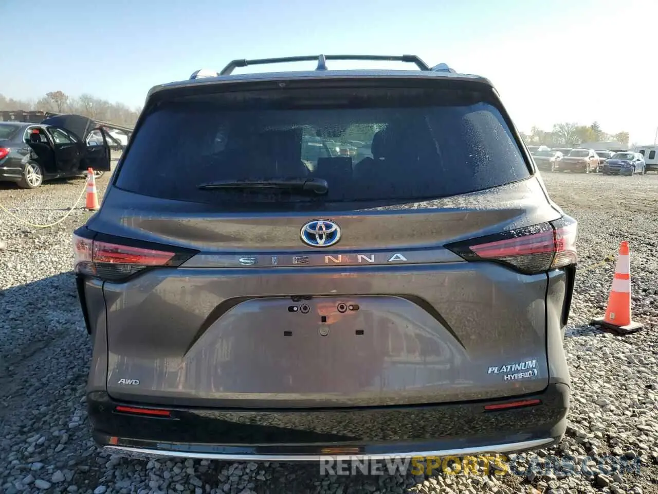 6 fotografías del automóvil dañado 5TDESKFC6RS149262 TOYOTA SIENNA 2024