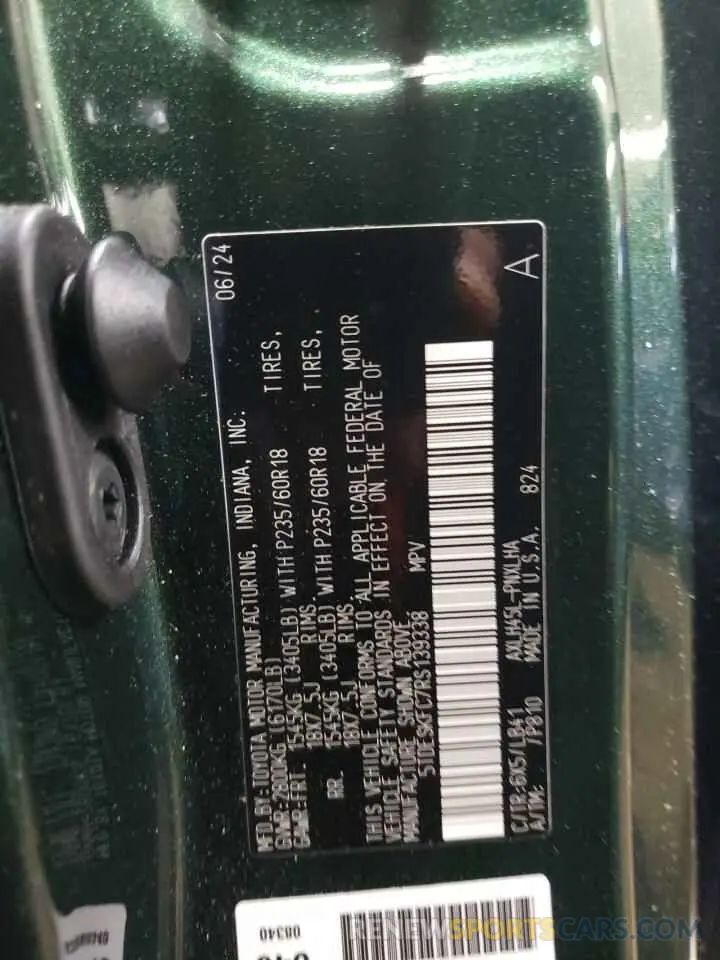 13 fotografías del automóvil dañado 5TDESKFC7RS139338 TOYOTA SIENNA 2024