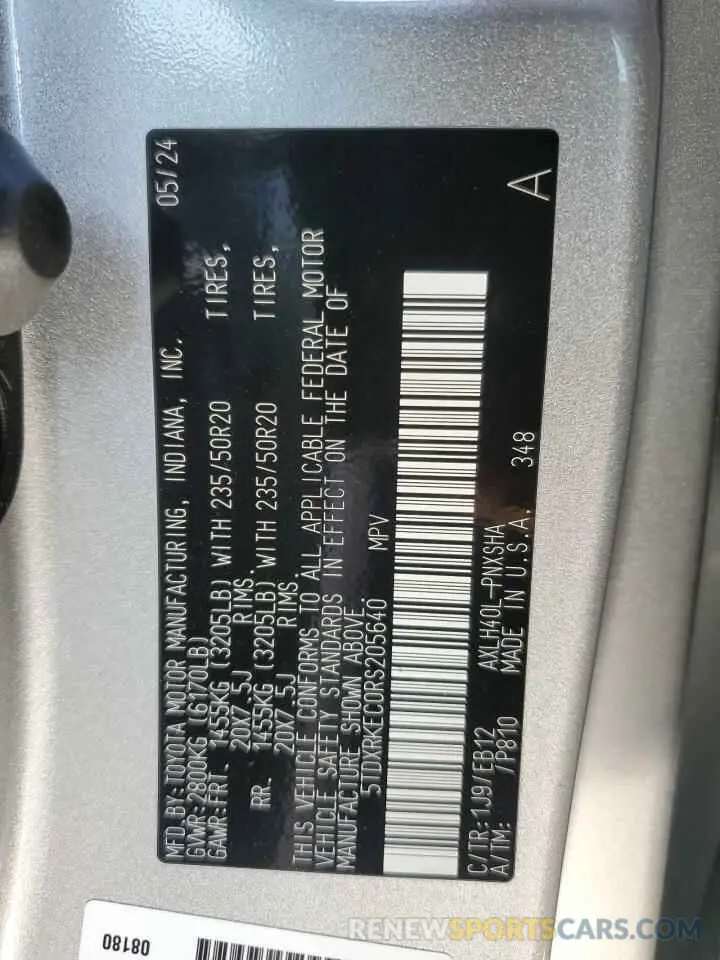 15 fotografías del automóvil dañado 5TDXRKEC0RS205640 TOYOTA SIENNA 2024