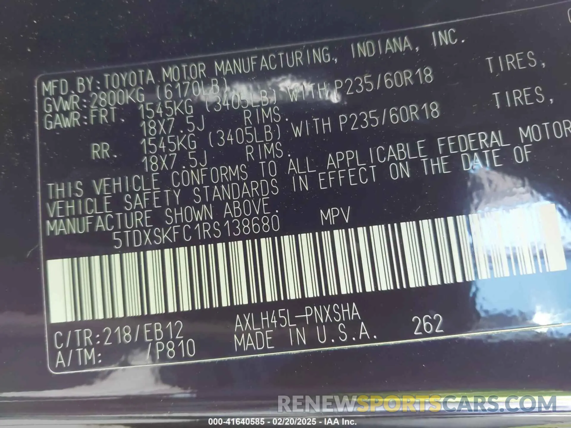 9 fotografías del automóvil dañado 5TDXSKFC1RS138680 TOYOTA SIENNA 2024