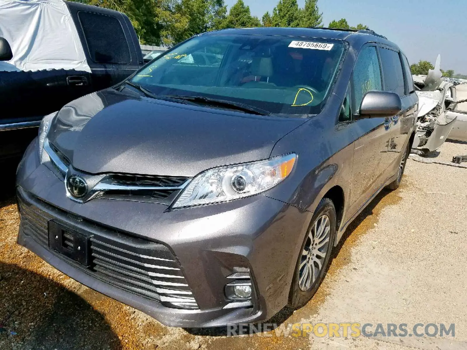 2 fotografías del automóvil dañado 5TDYZ3DC0KS966458 TOYOTA SIENNA LIM 2019