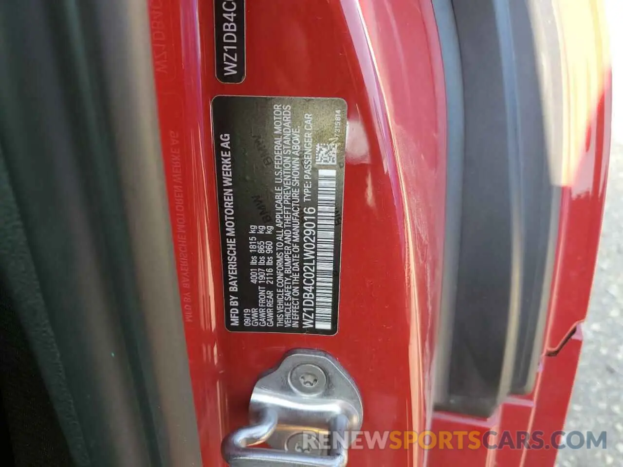 12 fotografías del automóvil dañado WZ1DB4C02LW029016 TOYOTA SUPRA 2020