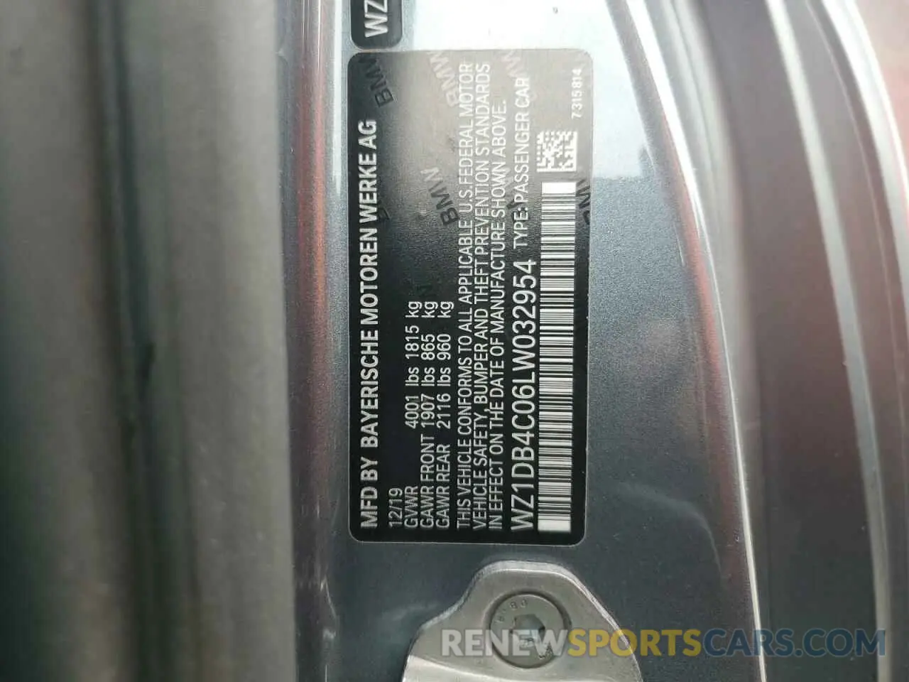 12 fotografías del automóvil dañado WZ1DB4C06LW032954 TOYOTA SUPRA 2020