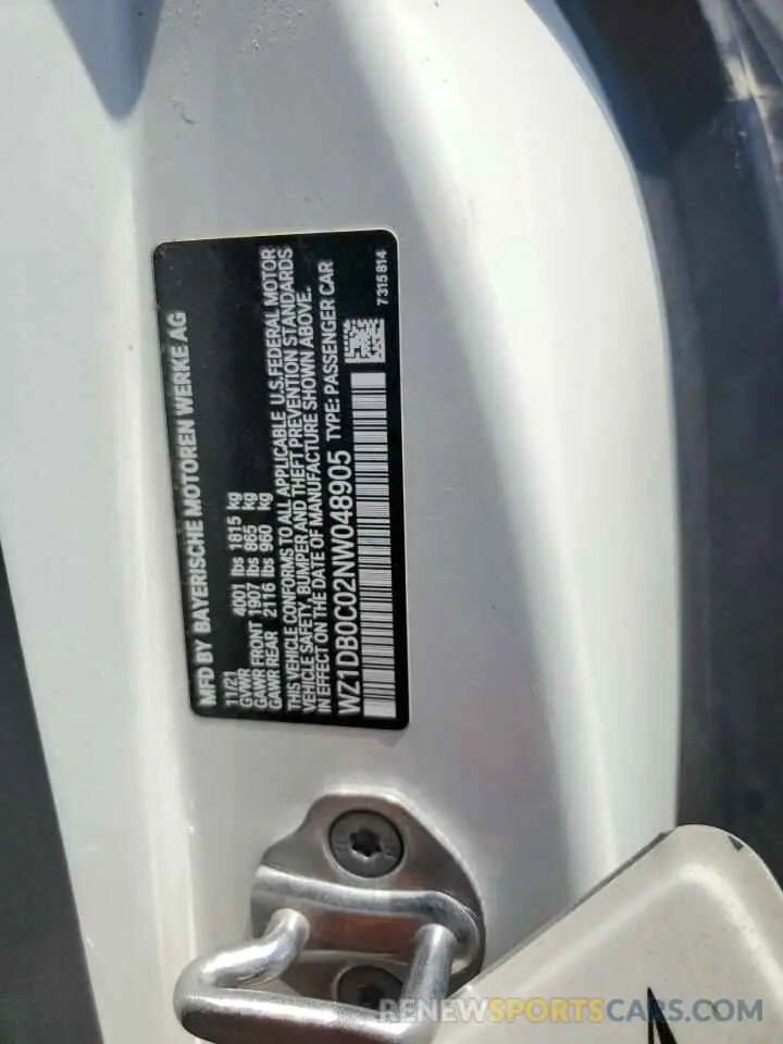 12 fotografías del automóvil dañado WZ1DB0C02NW048905 TOYOTA SUPRA 2022