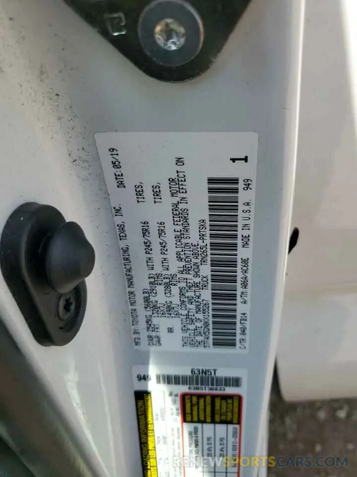 14 fotografías del automóvil dañado 5TFAX5GN0KX155267 TOYOTA TACOMA 2019