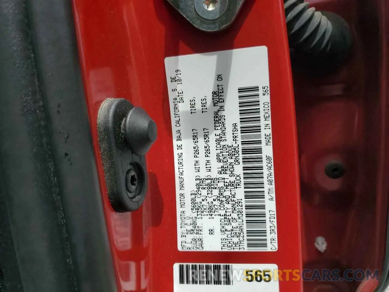 12 fotografías del automóvil dañado 3TMCZ5AN1LM301291 TOYOTA TACOMA 2020