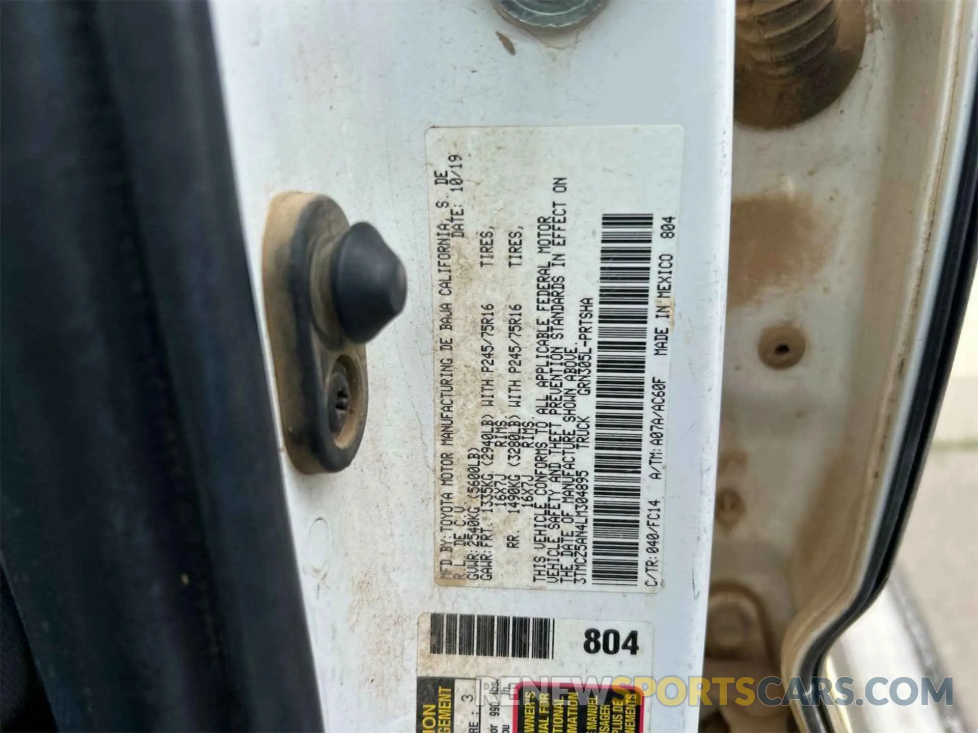 27 fotografías del automóvil dañado 3TMCZ5AN4LM304895 TOYOTA TACOMA 2020