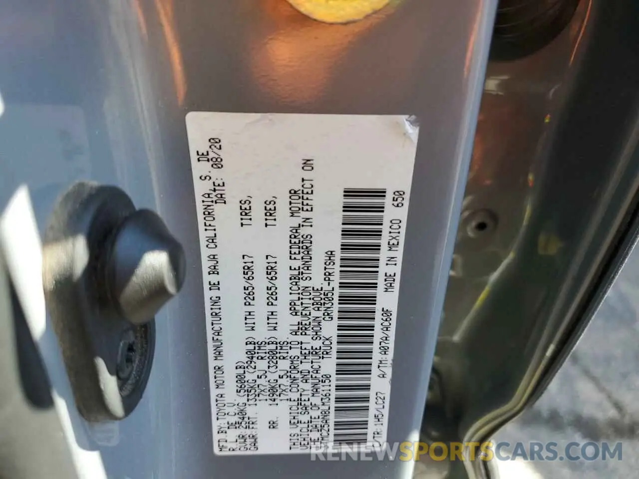 13 fotografías del automóvil dañado 3TMCZ5AN8LM361150 TOYOTA TACOMA 2020