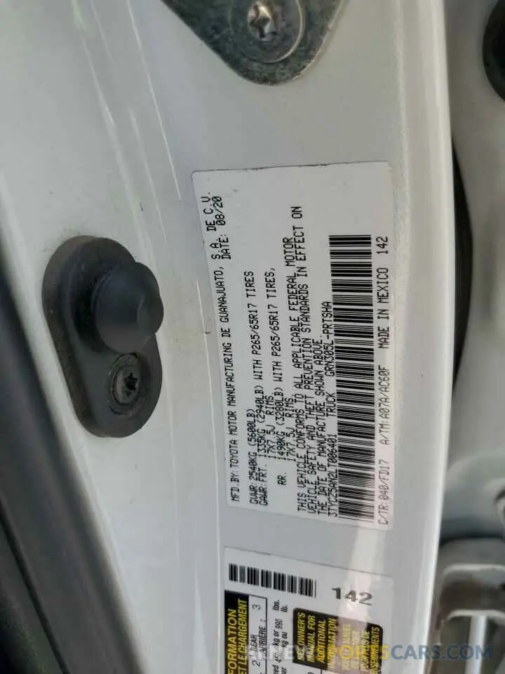 12 fotografías del automóvil dañado 3TYCZ5AN2LT006401 TOYOTA TACOMA 2020