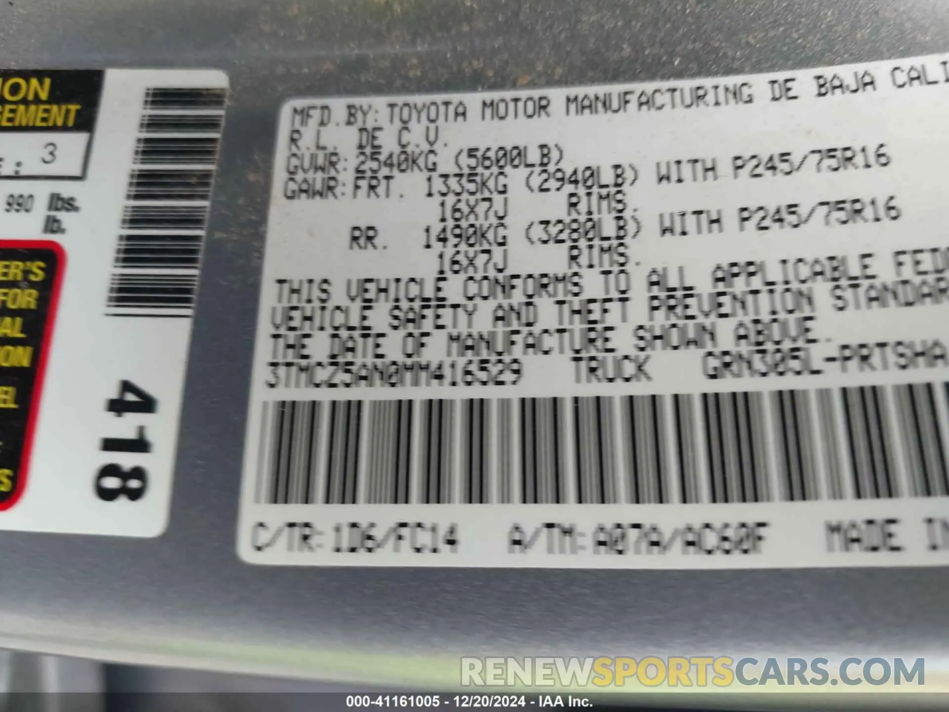 9 fotografías del automóvil dañado 3TMCZ5AN0MM416529 TOYOTA TACOMA 2021