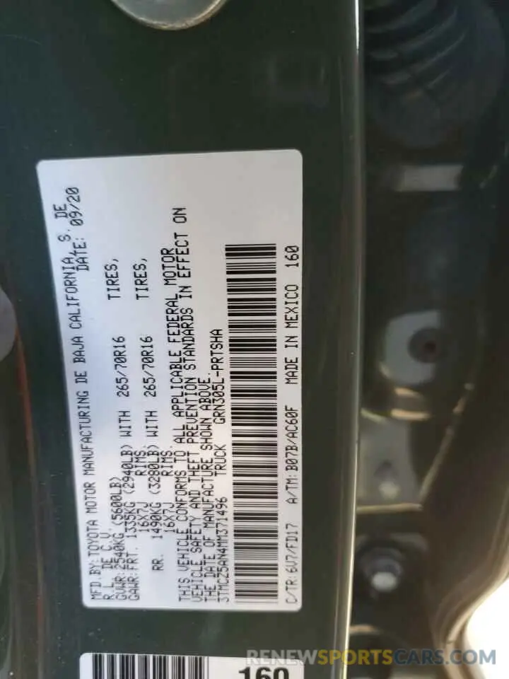 13 fotografías del automóvil dañado 3TMCZ5AN4MM371496 TOYOTA TACOMA 2021